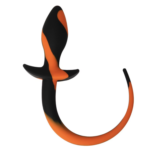 SILICONE BUTT PLUG TAIL - ORANGE