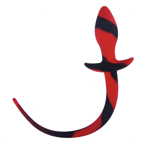 SILICONE BUTT PLUG TAIL - RED