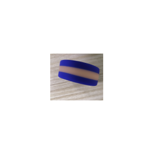 STRIPED SILICONE COCK RING - BLUE AND GLOW