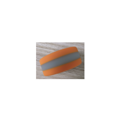 STRIPED SILICONE COCK RING - ORANGE AND GLOW